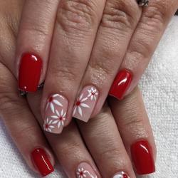 Institut de beauté et Spa By Marine - 1 - By Marine Nail Art Red And White Flowers - 