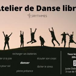 Ecole de Danse L'Art de la Présence - 1 - Atelier De Danse Libre - 5rythmes 
Tous Les Jeudis De 20h à 22h
3 Rue De L'est, Paris 75020
Www.artdelapresence.fr - 