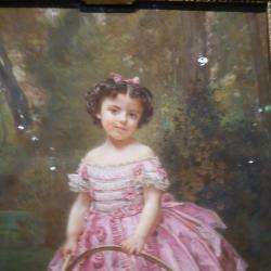 Evènement L'Art du Pastel de Degas à Redon  - 1 - Portrait De Mademoiselle Ehrler  ( Petite Fille Au Cerceau : 1861) - 