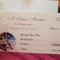 Massage M COMME MASSAGES - 1 - La Carte Cadeau à Offrir En Toutes Occasions. - 