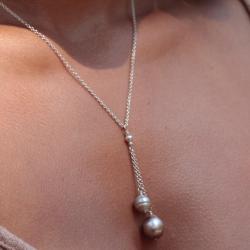 Bijoux et accessoires Temiri - 1 - Collier En Argent 925 Et Perles De Tahiti - 