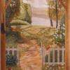 Fresque Peinte En Trompe-l'oeil Sur Toile à Maroufler : Paysage Champêtre