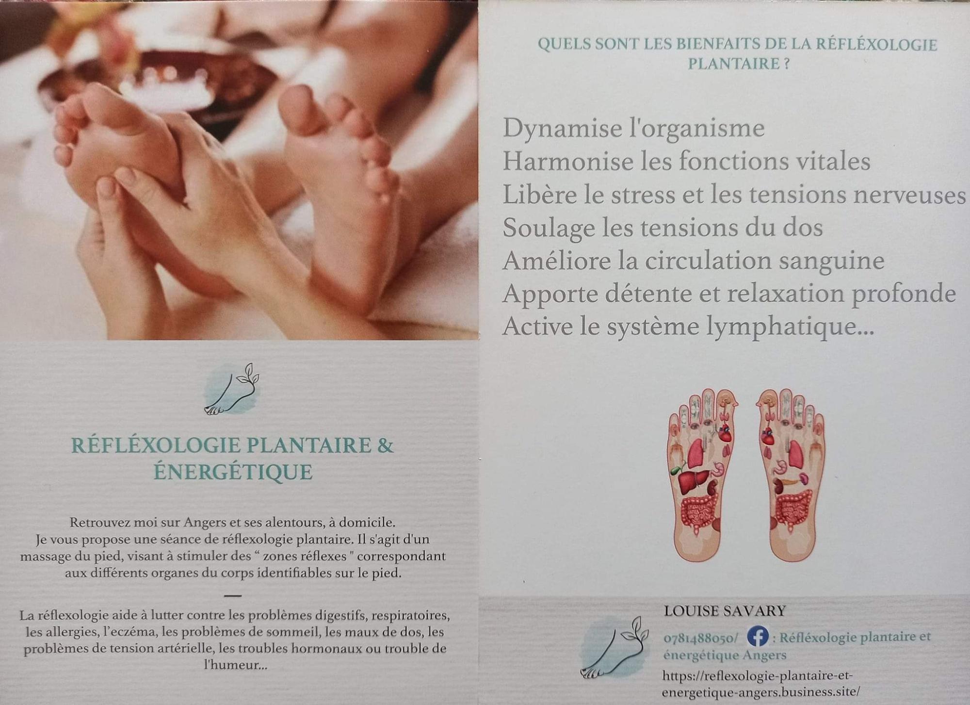 Réflexologie Plantaire & énergétique - Louise Savary - Angers  Angers