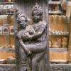 Shiva Shakti Ancien Panneau Sculpté Inde
